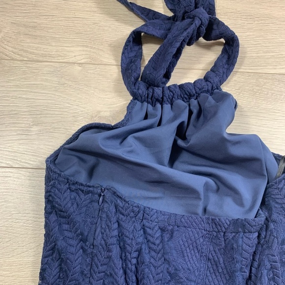 Theory Nayline Embroidered Navy Lace Dress - Picture 13 of 14